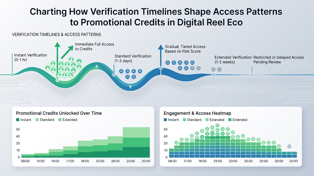 Chart showing average verification times versus promotional credit redemption rates on various digital reel platforms