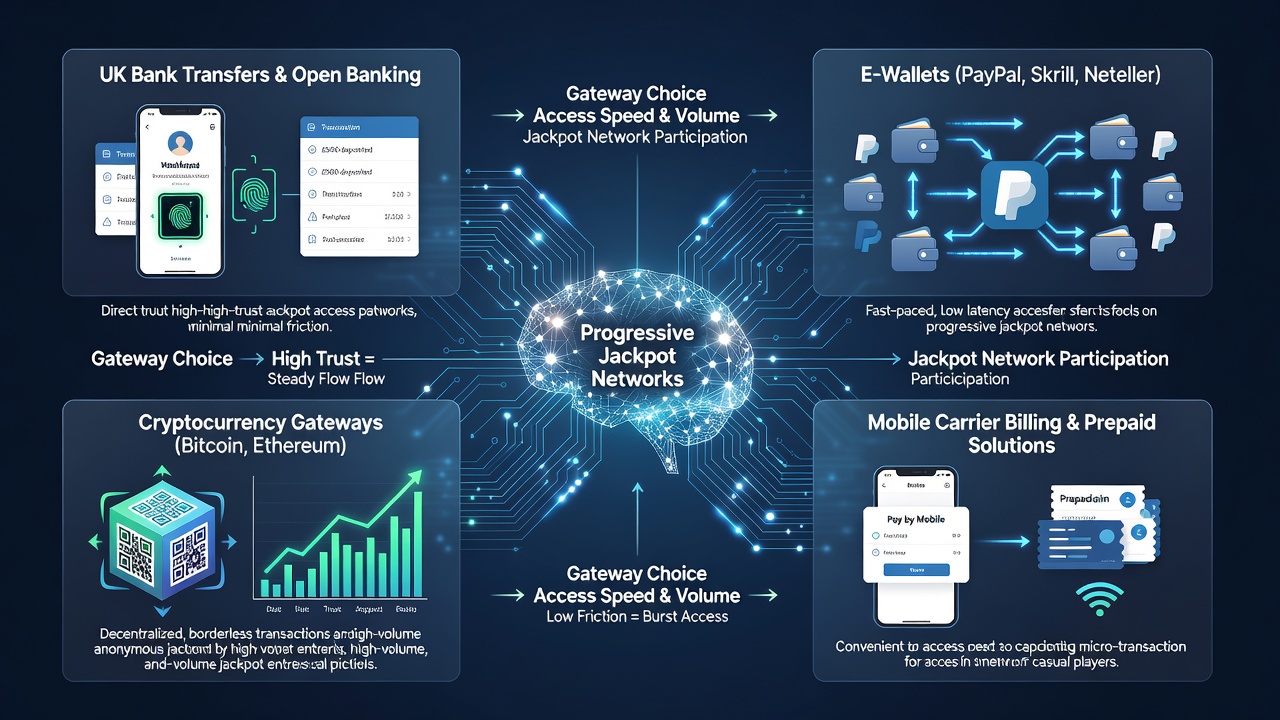 Chart illustrating access rates to jackpot networks by payment gateway type among licensed operators