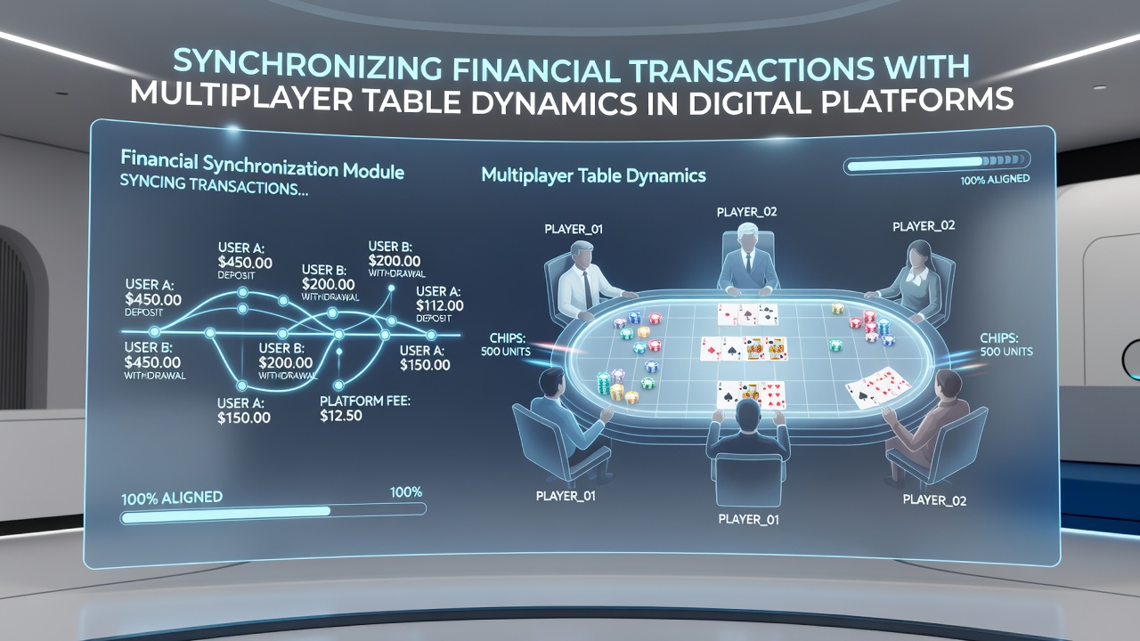 Backend visualization of transaction synchronization processes in a multiplayer digital table environment