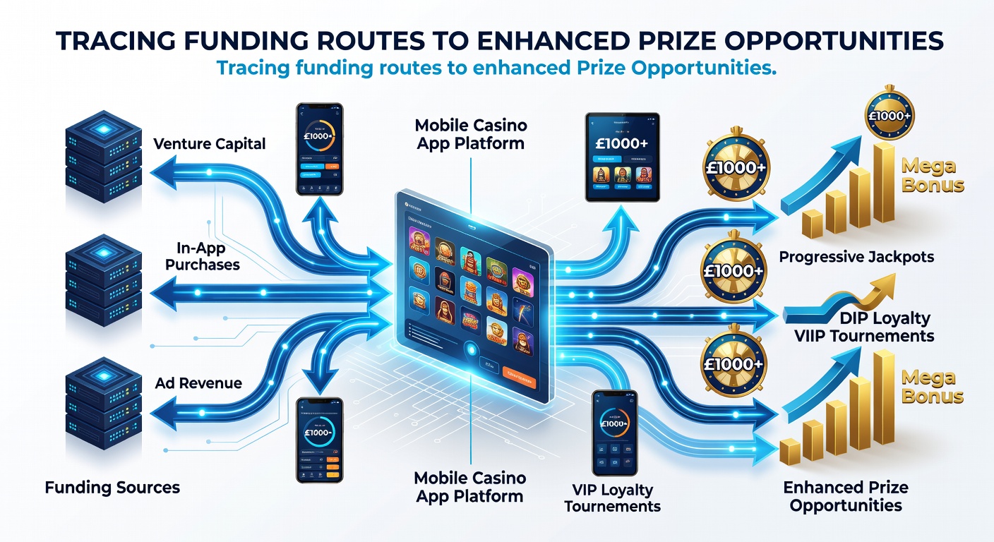 Flow diagram showing mobile deposits leading to enhanced casino prize pools and jackpot activations